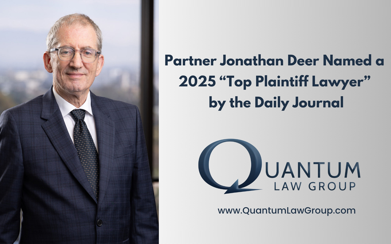 Jonathan Deer 2025 Daily Journal Top Plaintiff Lawyer